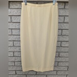 NWT Maxi Skirt Pale Yellow Rayon Blend Sz 12 P Lined Wedding Formal Easter
